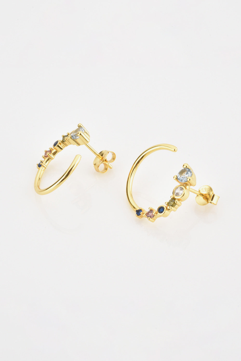 Summer In Paris 18K Gold-Plated 925 Sterling Silver C-Hoop Earrings