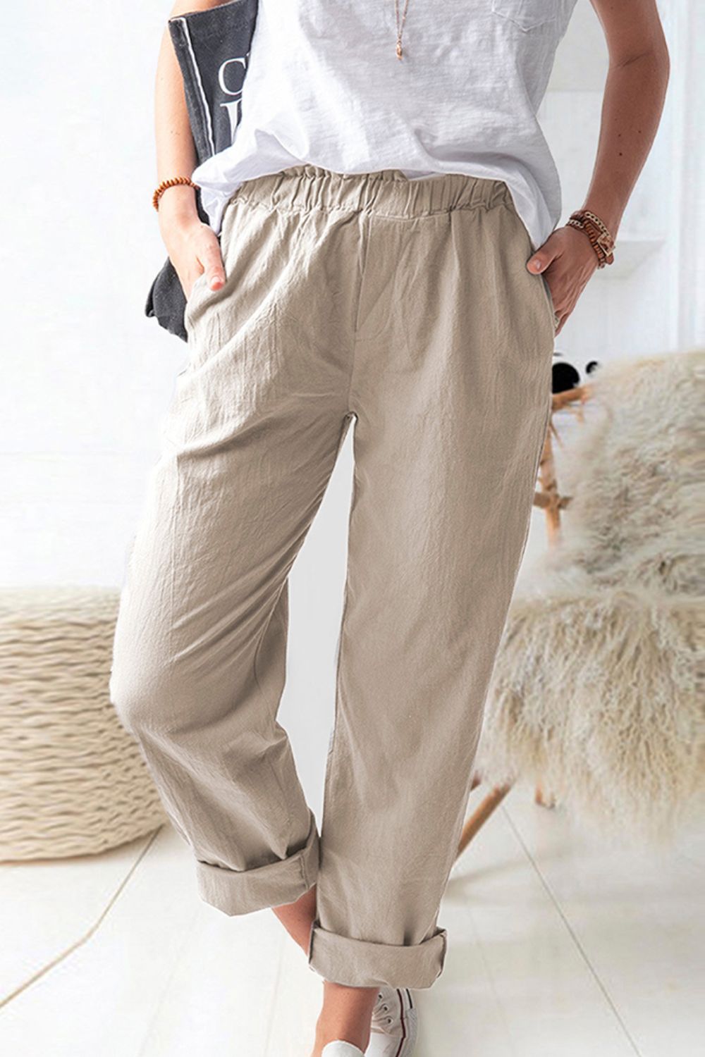 We're So Brooklyn Paperbag Waist Pull-On Pants with Pockets