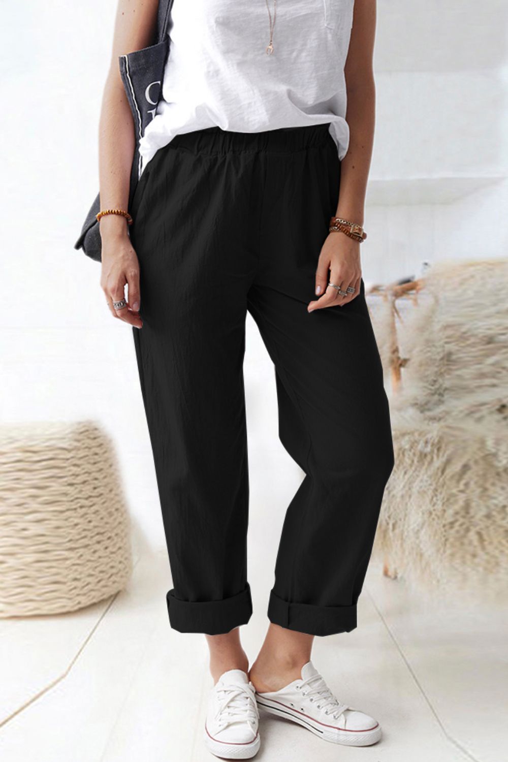 We're So Brooklyn Paperbag Waist Pull-On Pants with Pockets