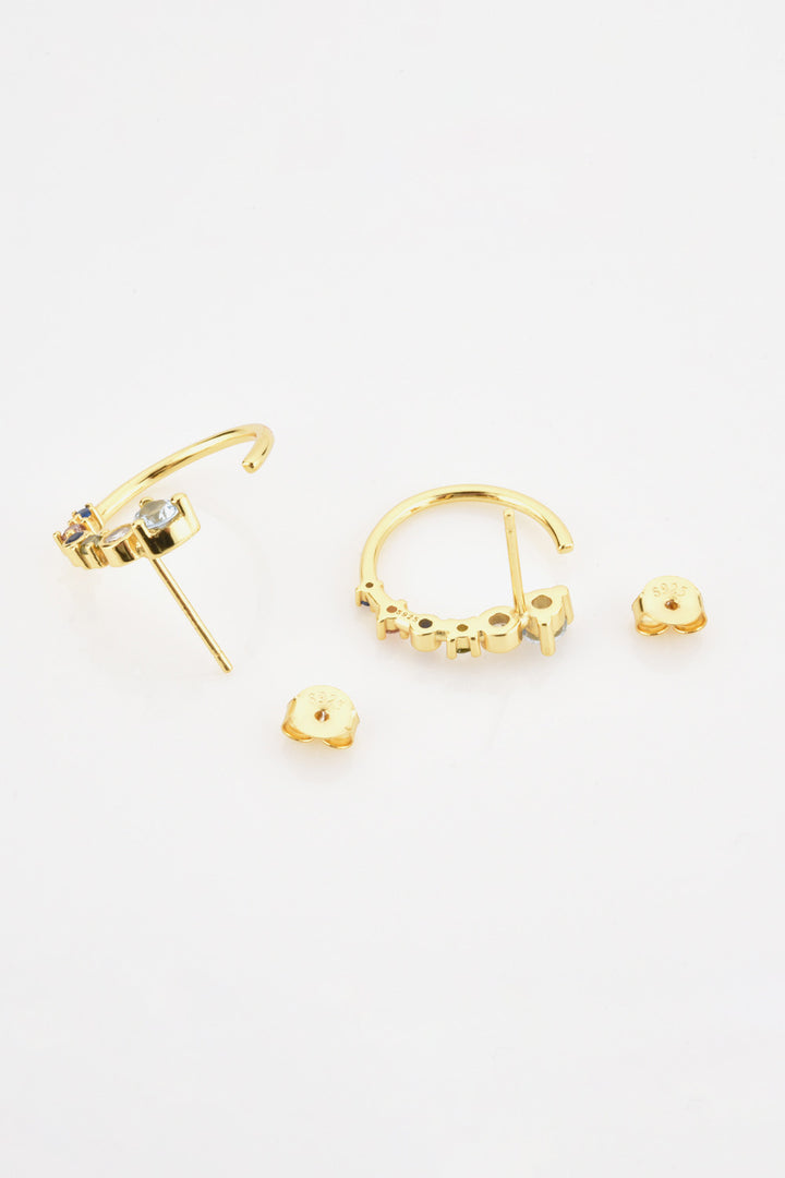 Summer In Paris 18K Gold-Plated 925 Sterling Silver C-Hoop Earrings