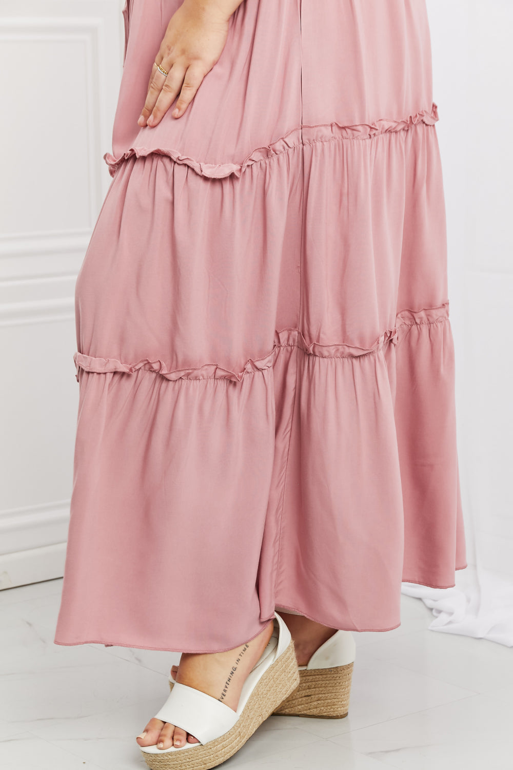 Pop Of Pink Zenana Summer Days Full Size Ruffled Maxi Skirt
